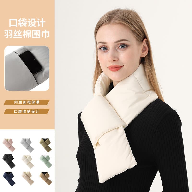 Cachecol Quente Estilo Coreano para Mulheres no Inverno, Aquecedor de Pescoço Premium de Moda, Cor Sólida, Longo, Estilo