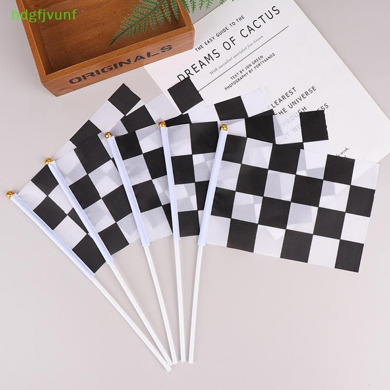 BDGF 10 Unidades Bla E Bandeira De Mão Quadrada Branca Racer Acenando Bandeiras De Corrida Carro BR