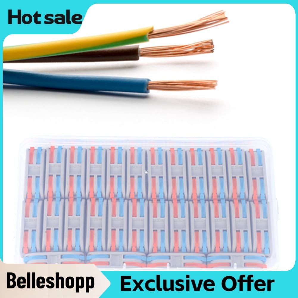 Belleshopp-br Belleshopp-br 28PCS 11-28AWG PCT-2-2 Color Wire Connector Terminal rápido para suprimentos elétricos