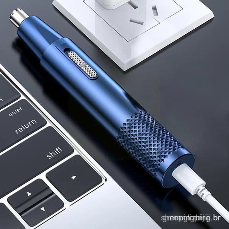 Aparador de Pelos do Nariz Elétrico USB Remoção de Pelos da Orelha Barba Lâmina Lavável Cuidado