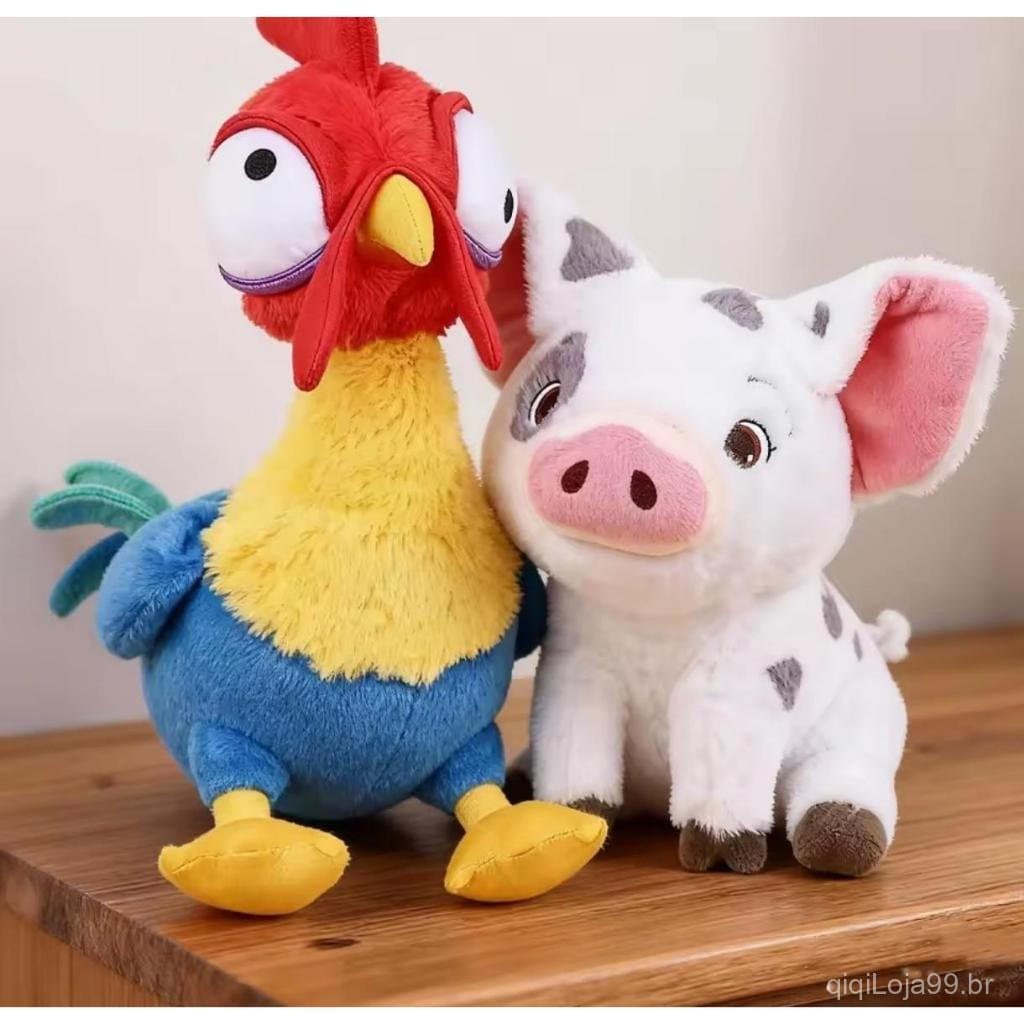 pelúcia moana, galinha hei hei, porquinho pua, brinquedo moana, disney, hei pelúcia, pua pelúcia, personagem