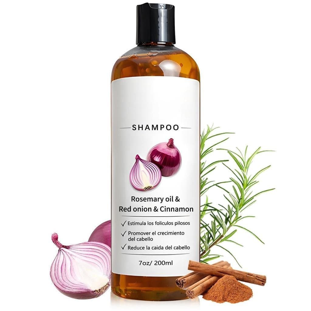 Shampoo OnionShampoo, Shampoo para Homens com Óleo de Alecrim, Cebola Vermelha, Extrato de Canela, Fortalece as Raízes d