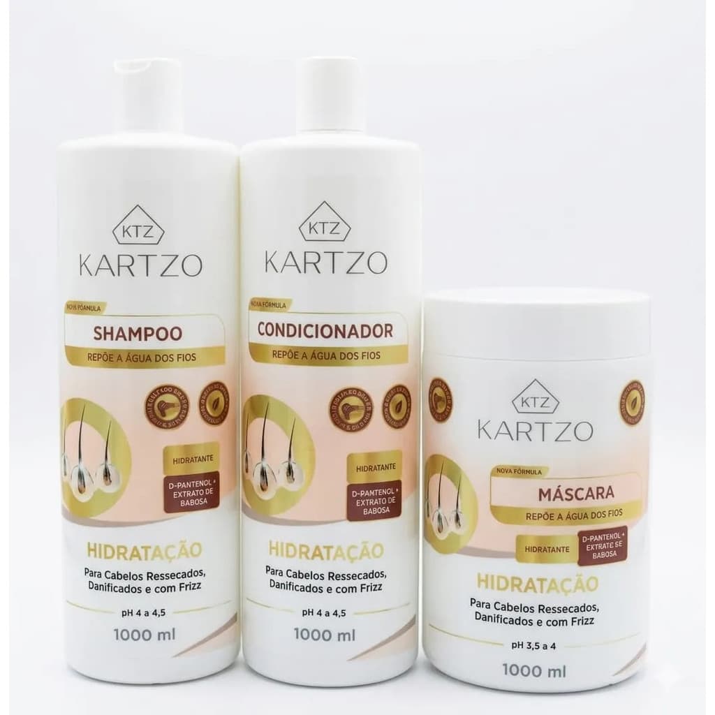 Kit Shampoo Condicionador Mascara kartzo Do Salao Para sua Casa  3 unidades