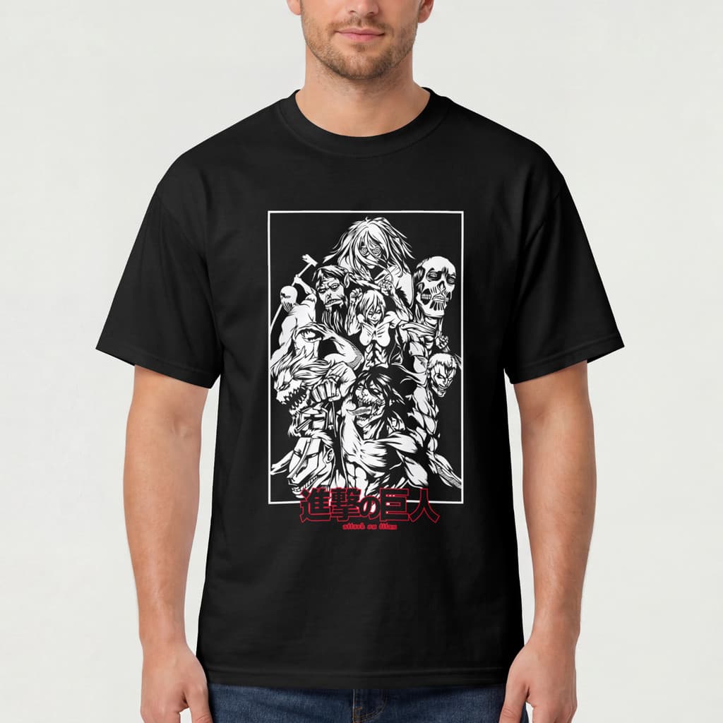 Camiseta Attack On Titan Shingeki No Kyojin Titas Eren Anime Geek Manga Camisa Unisex HT Co.