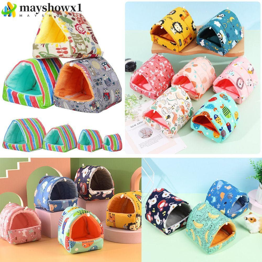 MAYSHOWX1 Hamster House Confortável Bonito Colorido Macio Ninho De Cobaia