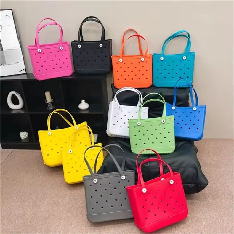 Bolsa de Praia EVA Impermeável Perfurada para Uso Externo – Bolsa de Armazenamento de Grande Capacidade e Fácil de Limpa