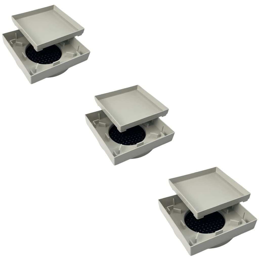3 UN RALO INVISÍVEL OCULTO 15X15cm EM 4 CORES ABS BRANCO PARA PISO