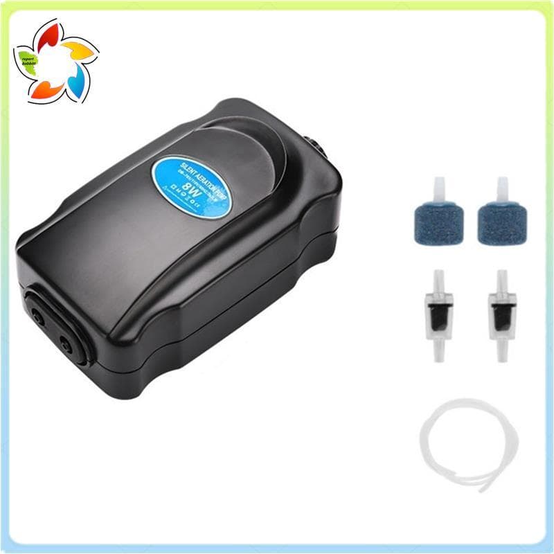 Kit De Bomba De Ar 8W Potência Mini Aquário Para Peixes Pequenos Tanques Adequado Plugue Ue