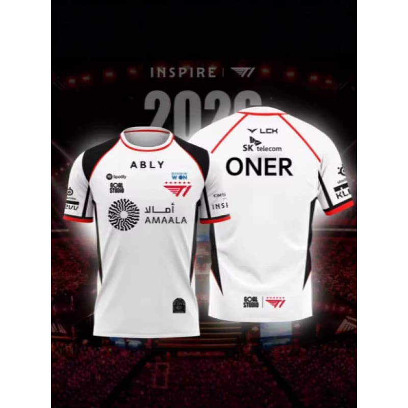 Faker camisa camiseta 2026 novo estilo T1 uniforme da equipe LOL Gaming Lck 3D camiseta verão de manga curta competição