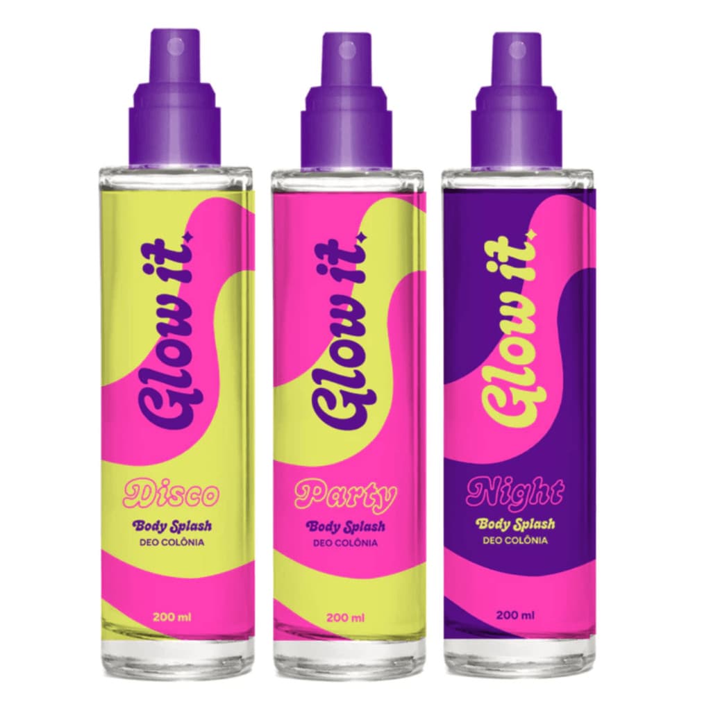 Body Splash Colônia Feminina Alta Projeção Glow It 200ml