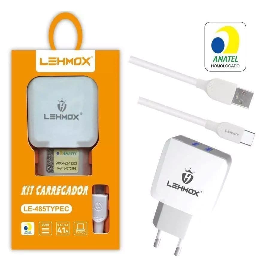 Oferta Top Carregador USB + Cabo Tipo C 1,2m Lehmox 24h