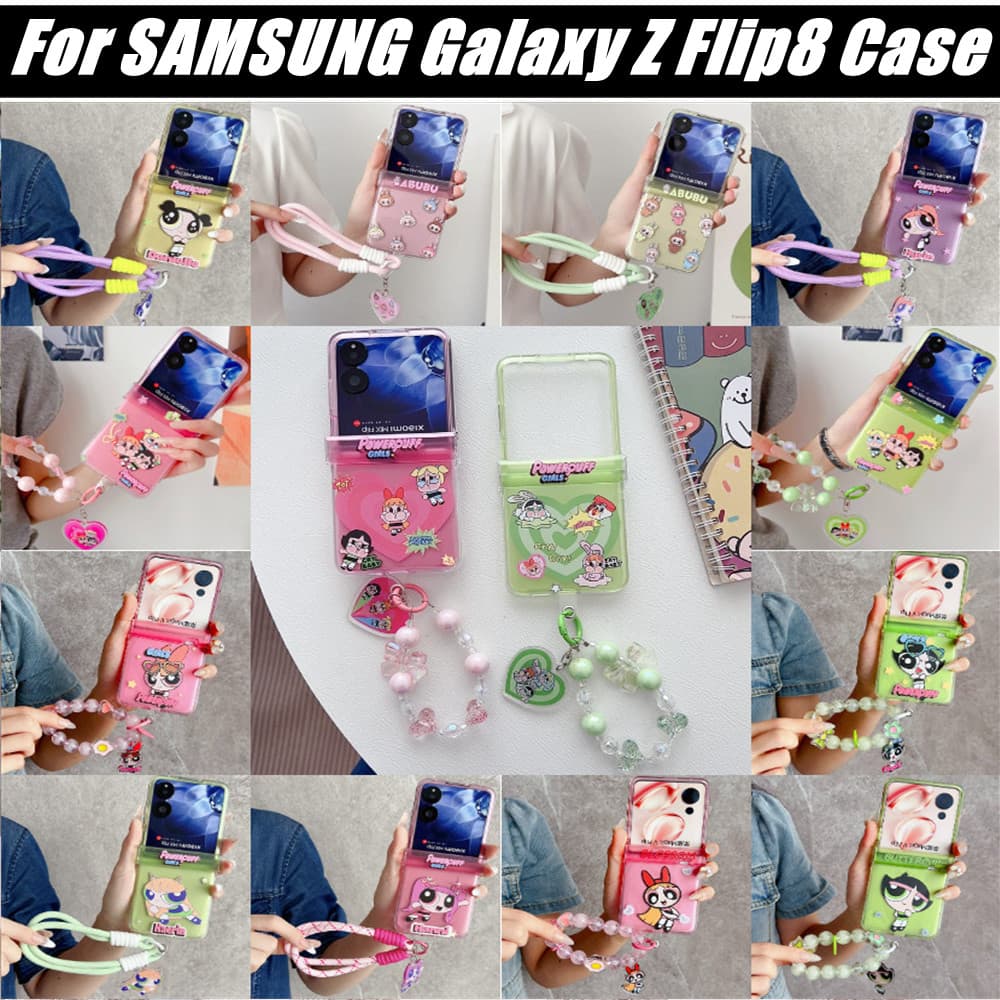 Para 2026 Samsung Z Flip 8 7 6 5 4 3 Capa De Tela Dobrável Celular Pintado Desenho Animado Fofo Chorando Bebê powerpuff
