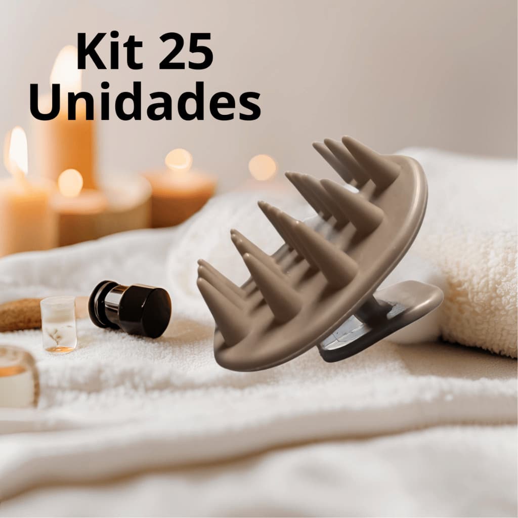 Kit 25 Massageadores Capilar Portátil – Relaxa e Estimula o Crescimento