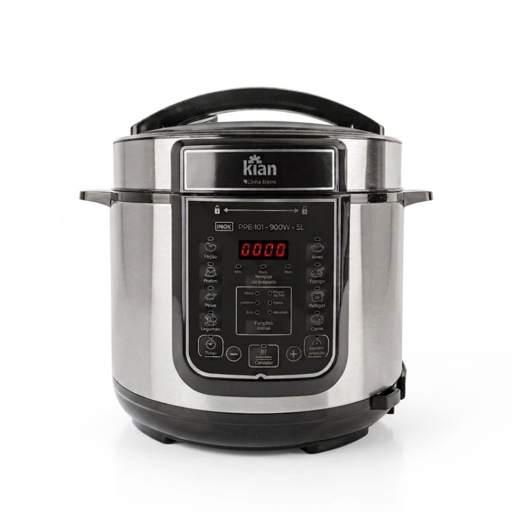 Panela de Pressão Elétrica 5L Kian PPE-101 – 900W Timer Ajustável Controle de Temperatura Cuba Antiaderente