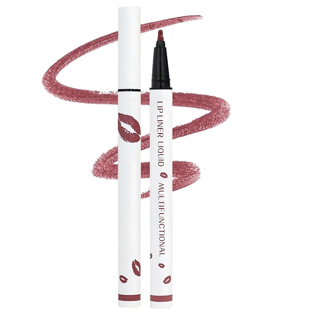 Delineador Labial Líquido de Longa Duração, Novo Delineador Labial Líquido 2 em 1 de 2025, Batom Líquido Matte à Prova d