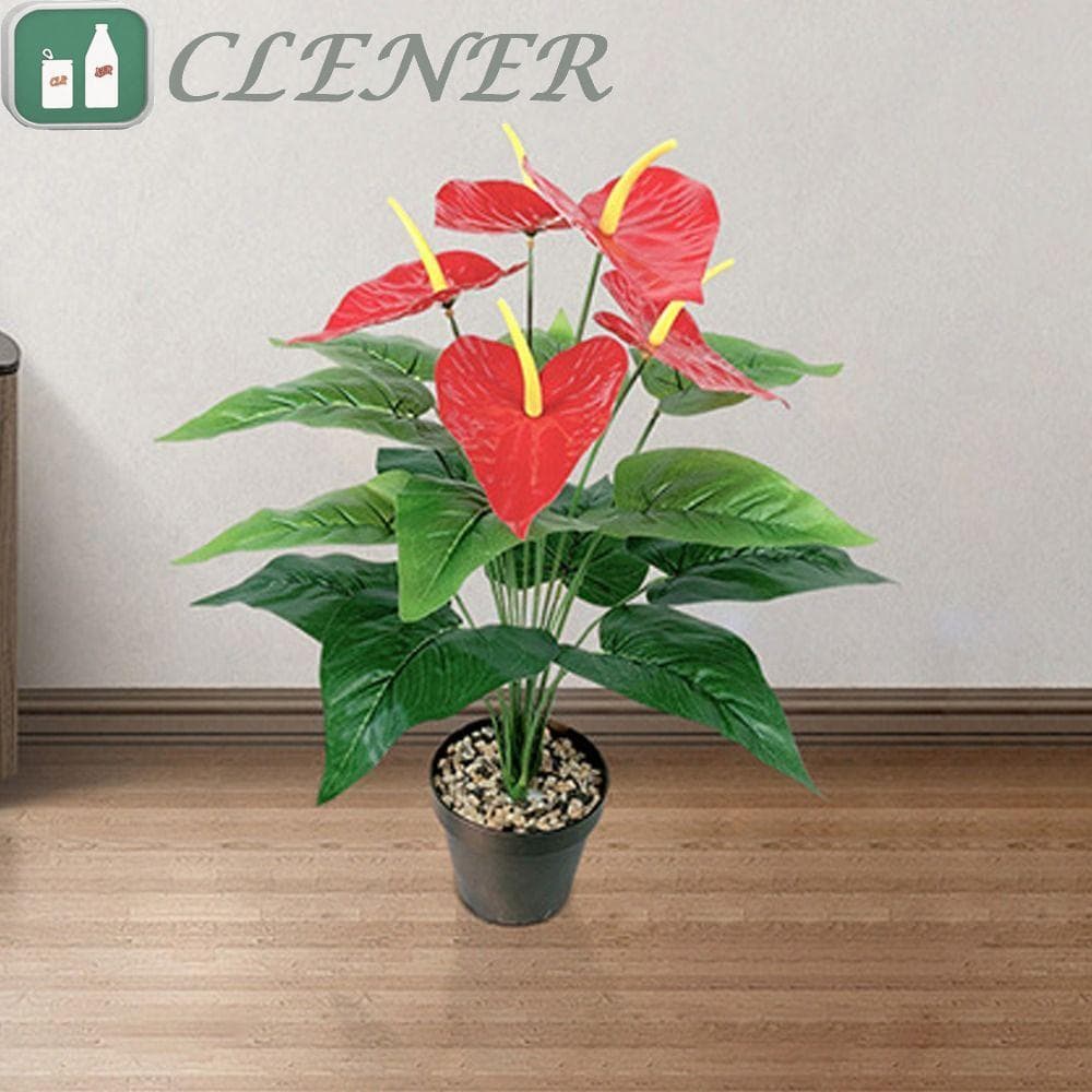 Planta De Palma Vermelha Artificial Mais Limpa , Fronds Artificiais De Toque Real De 35/50CM , Plantas Falsas Realistas