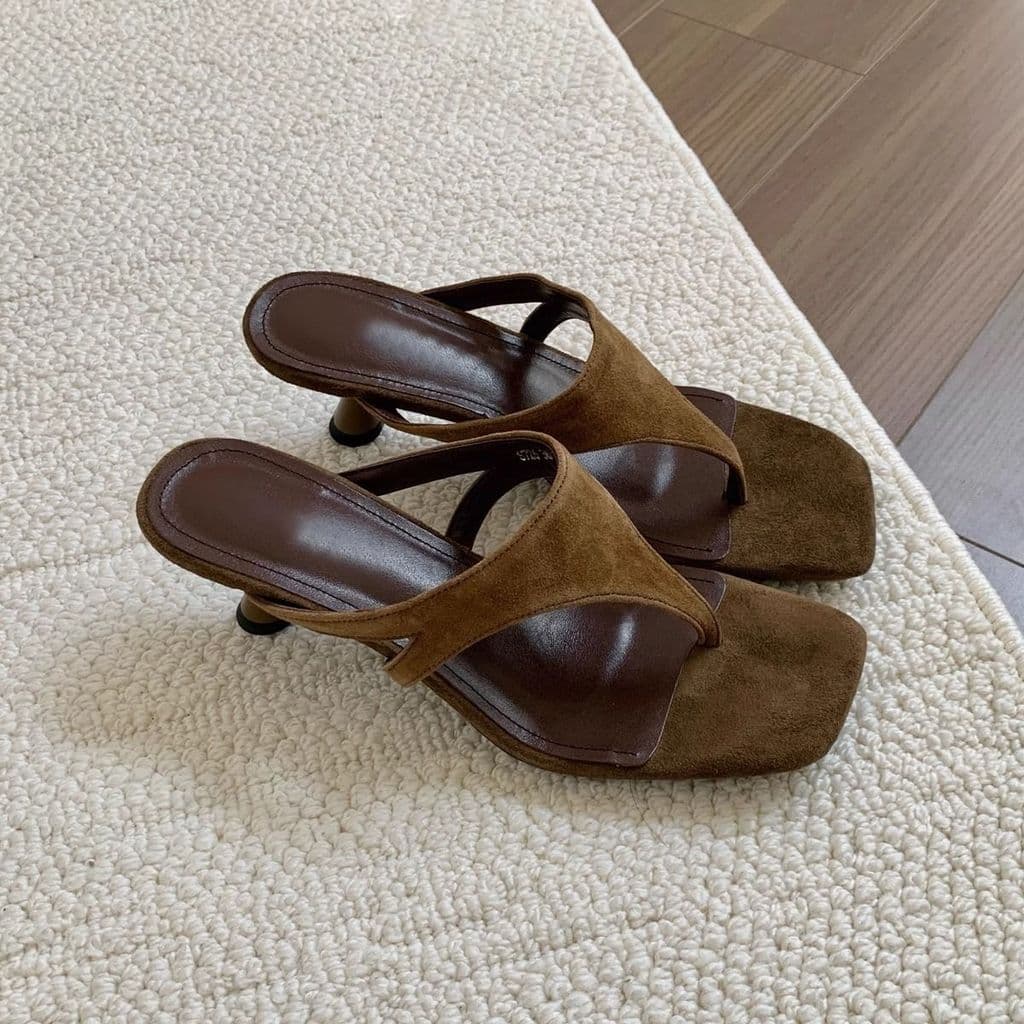 2 cores Retro temperamento minimalista flip-Toe sandálias Stiletto chinelos feminino exterior usar flip-Flops
