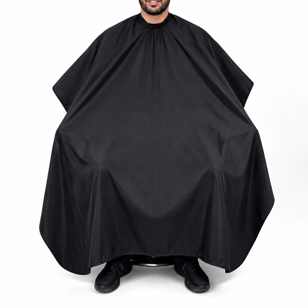 Capa de Corte para Cabelo Microfibra 1,55 x 1,20 com Zíper Preta para Barbearia