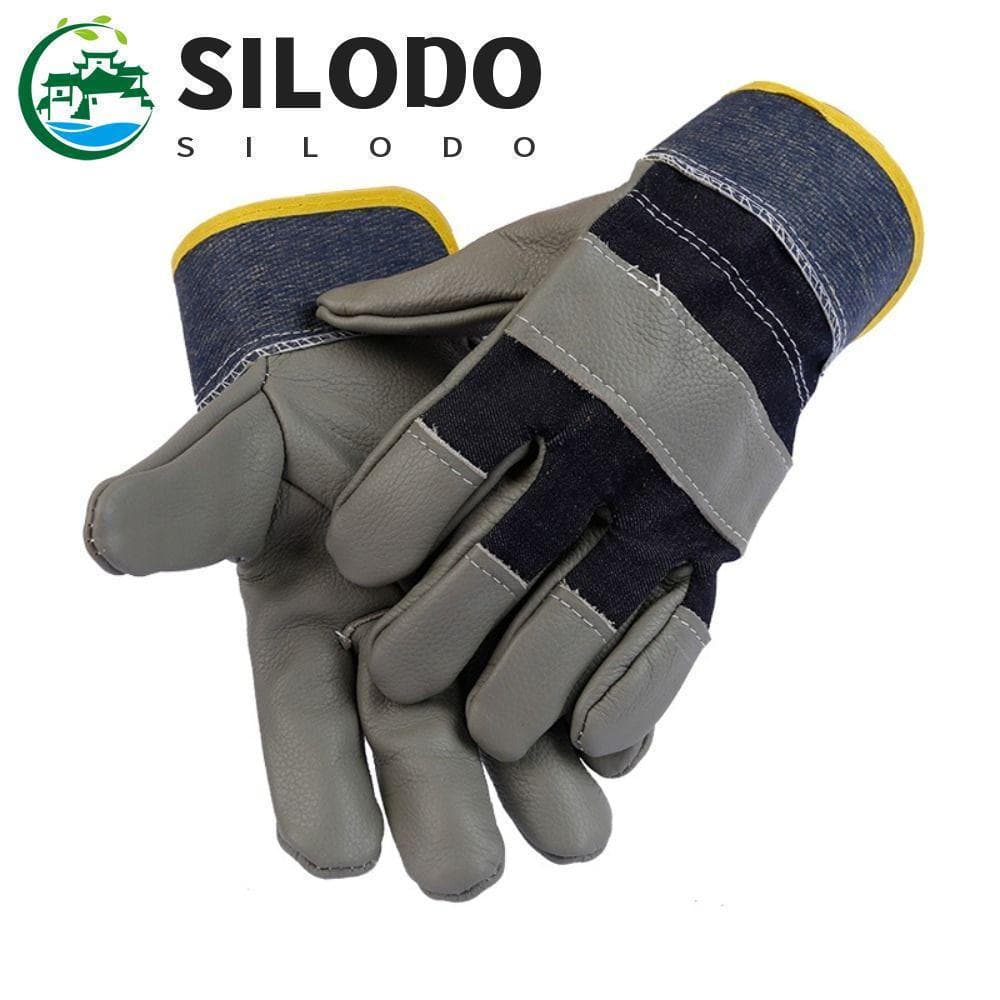 SILODO 1 Par De Luvas De Soldagem De Couro , Trabalho Resistentes Ao Calor Para Proteção Do , À Abrasão