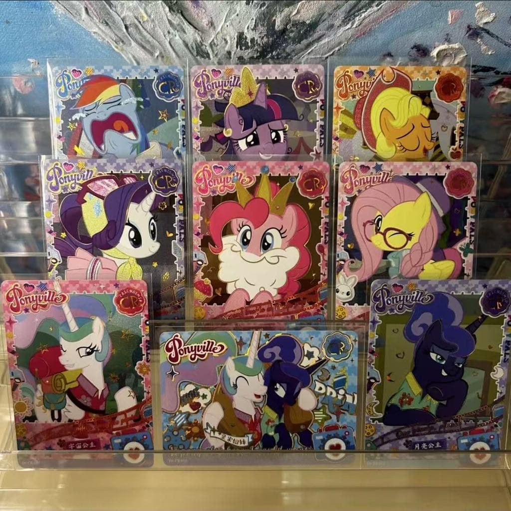 My Little Pony Fun Movie Bag 1 Bullet CR Card Black Back Beach Soft Cloud Baby Anime Collection Card Conjunto completo v