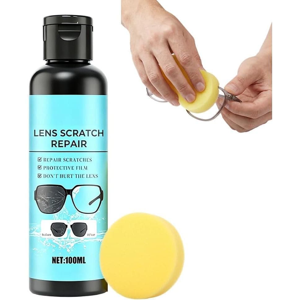 Spray reparador de arranhões em lentes, agente reparador de arranhões em óculos, líquido reparador de para-brisas de ócu