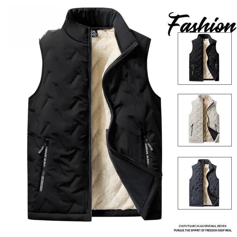 Colete masculino de algodão para outono e inverno, casual, multifuncional, tamanho grande, quente, de gola alta e sem ma