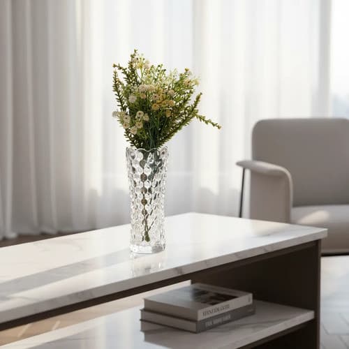 Kit 4 Vaso Decorativo 18cm Vidro Bubble Estilo Europeu Transparente Bubble