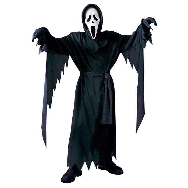 Halloween engraçado diabo preto fantasma morte roupas crianças gritando traje