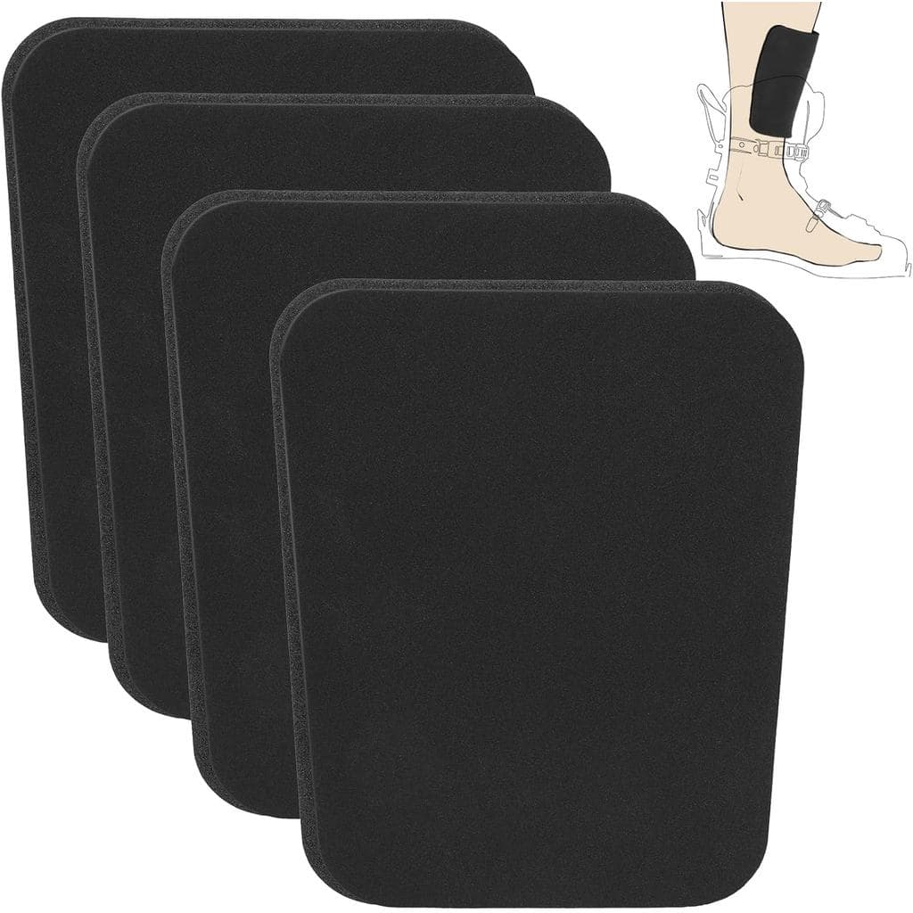 4 Pcs Snowboard Shin Pads 6.5x5 Inch, Thickened Foam Ski Shin Guards, Self-Adhesive & Cuttable Ski Boot Liner Pads for S