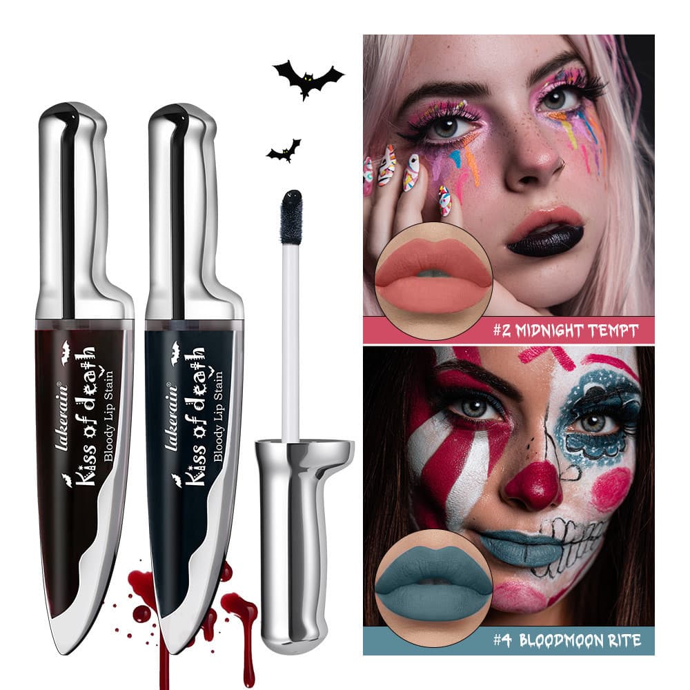 Maquiagem A Murder KISS of DEATH Lip Oil , Aplicador De Faca Tonalidade Sangrenta , Mancha Labial Hidratante De Longa Du