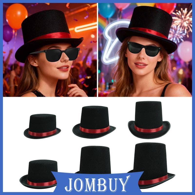 [Jombuy] Fantasia De Cartola De Mágico , Acessórios De Cosplay De Performance De Palco , Chapéu De Smoking Formal De Mor
