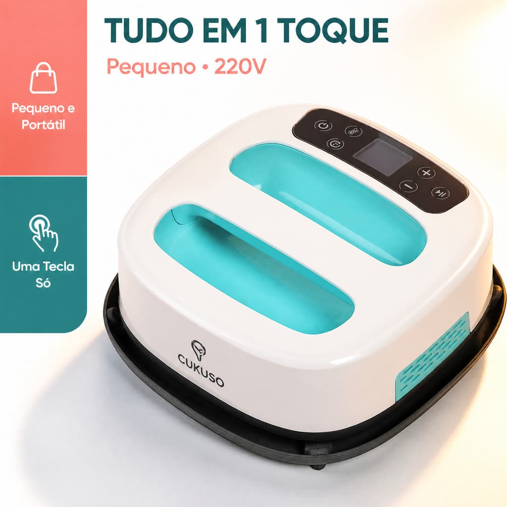 Maquina de Transferencia Termica Inteligente Portatil para Perolas e Tecidos 220V