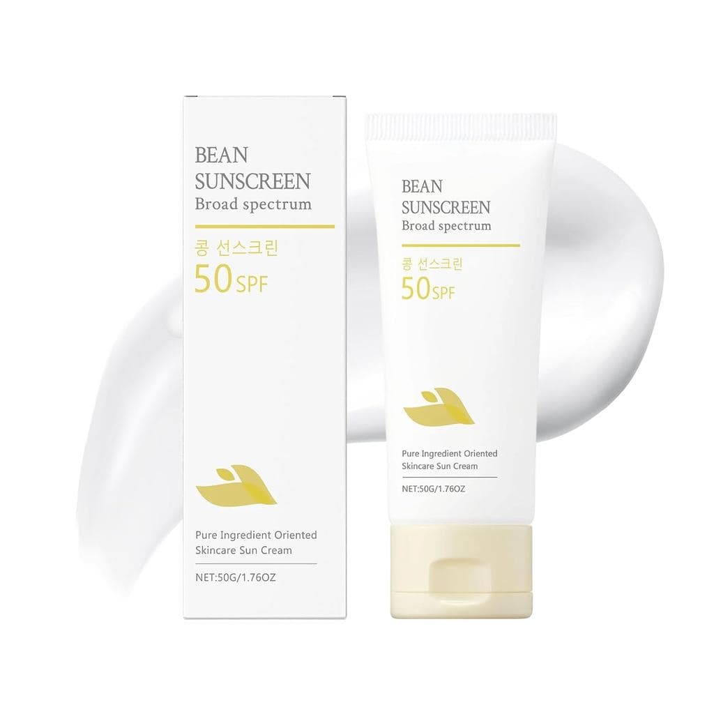 Protetor Solar Bean, Loção Protetora Solar, Protetor Solar, FPS 50+ para usar sob a maquiagem no rosto e corpo, textura