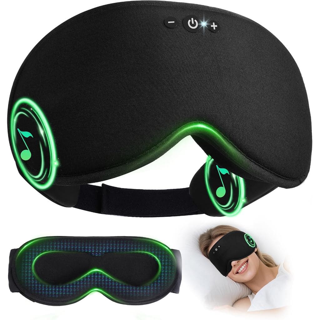 Máscaras de Dormir Bluetooth Ponderadas de Algodão de Bambu LC-dolida, Máscaras de Dormir Ponderadas 3D com Fones de Ouv