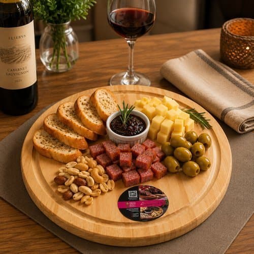 Tabua Madeira Redonda Resistente Duravel Versatil Corte Petiscos Design Sofisticado Cozinha Churrasco