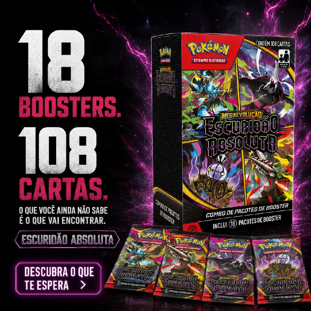 Pokémon TCG Escuridão Absoluta Combo 18 Boosters 108 Cartas ME05 - COPAG