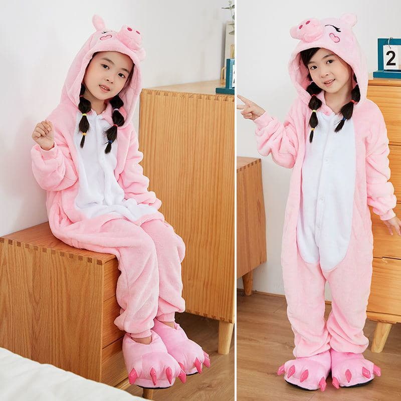 Crianças dinossauro pijamas de uma peça engrossado dos desenhos animados Animal menina bebê Coral velo flanela menino