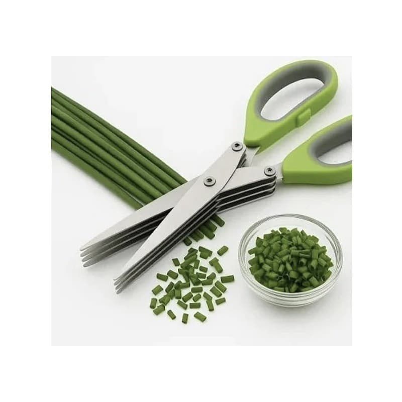 Tesoura de Picotar Alimentos 3 Lâminas + Escova de Limpeza 2 peças Y888