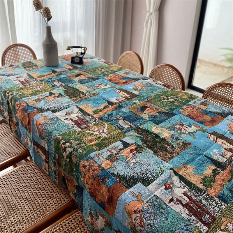 Van Gogh céu estrelado pintura a óleo estilo toalha de mesa atmosfera sentir mesa de centro decoração capa pano High-End