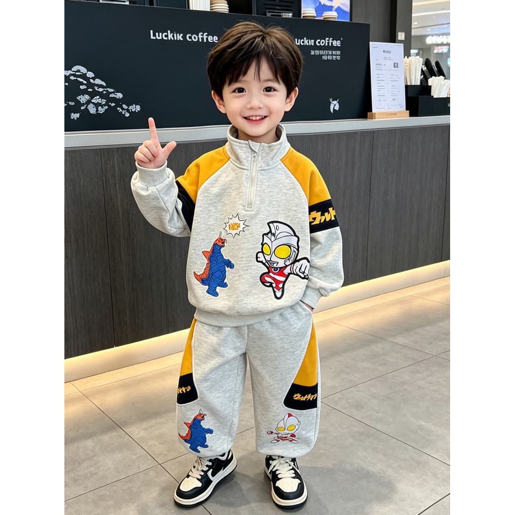 Ultraman meninos moletom terno crianças outono 2026 novo estilo bonito menino esportes roupas dos desenhos animados roup