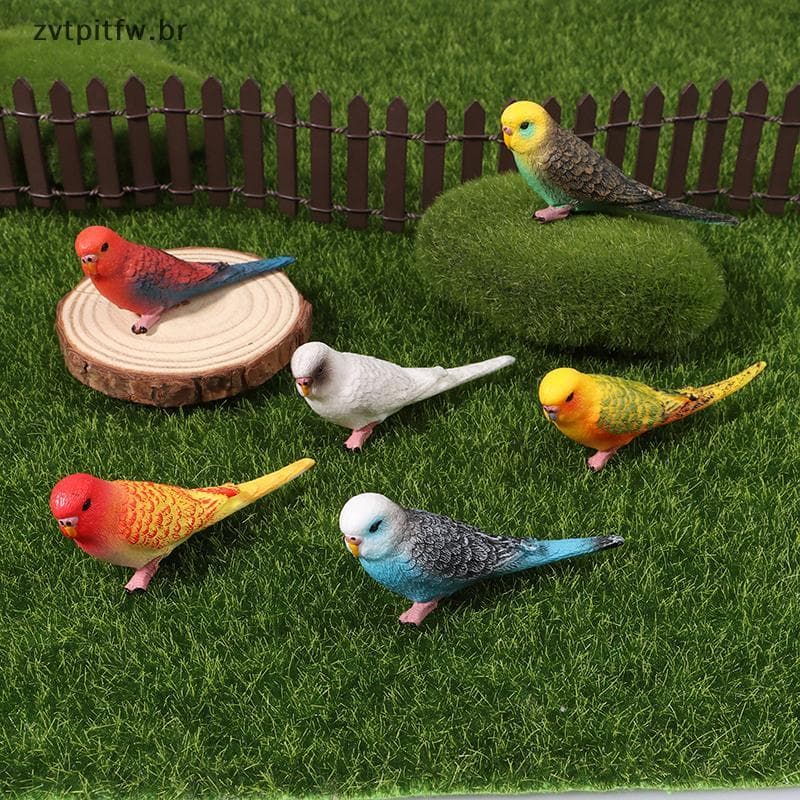 ZVT 1Pc Simulação Papagaio Miniatura Ornamento De Paisagem Modelo Animal Estatueta Adereços BR