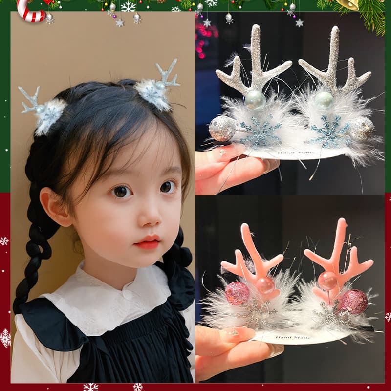 Chifres de prata cocar de natal crianças Elf acessórios de cabelo feminino natal hairpin decoração bonito hairpin decora