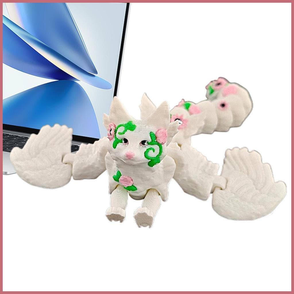 Brinquedos De Animais Articulados 3D Impresso Fly Fox Estatueta Com Asas Figura De Ação Decoração De Mesa cstui2br