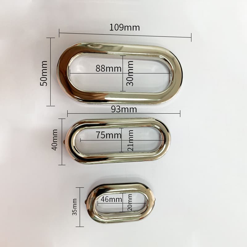 Alça de Metal Oval caixa de armazenamento alça pendurado branco niquelado grandes calos várias cores podem ser determina