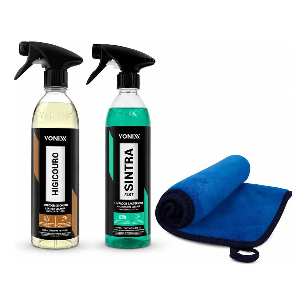 Kit Limpeza Interna Higicouro E Sintra Fast 500ml Vonixx Com Microfibra Higienização Interna