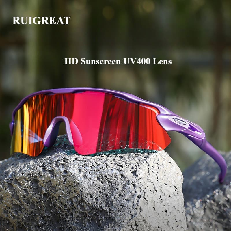 Óculos de sol esportivos com lentes UV400 de alta definição, adequados para corrida e ciclismo ao ar livre, unissex CNW8