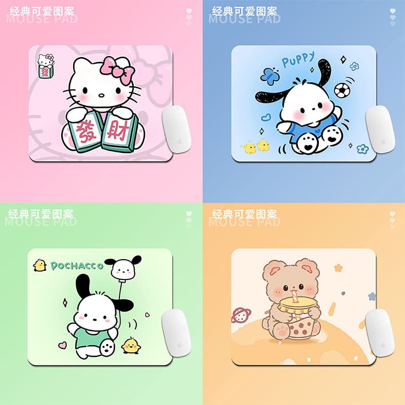 Mouse pad fofo de tamanho pequeno, desenho animado, engrossado, antiderrapante, borracha Natural, transferência de calor