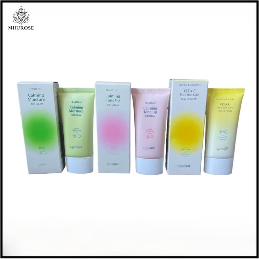 MIIUROSE GOODAL Houttuynia Cordata Protetor Solar Calmante 50ml é uma loção facial hidratante e calmante, refrescante e