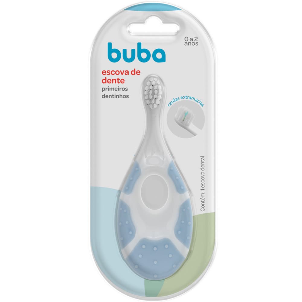 Escova de Dentes Primeiros Dentinhos Azul Buba