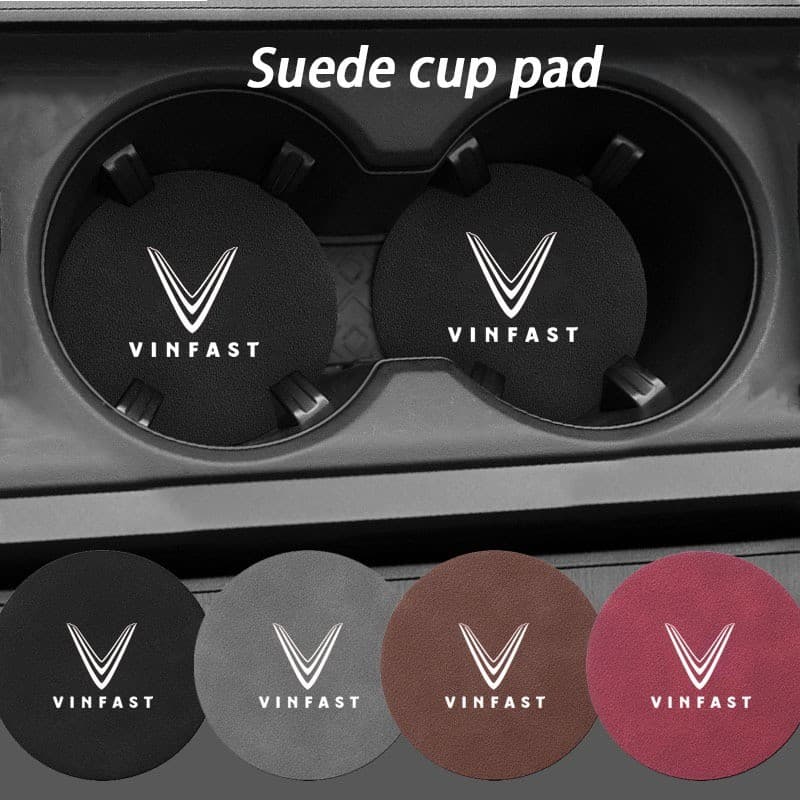 2 Pçs Vinfast Almofada De Copo De Água De Pele De Carro Ranhura De Porta Decoração De Interiores Antiderrapante